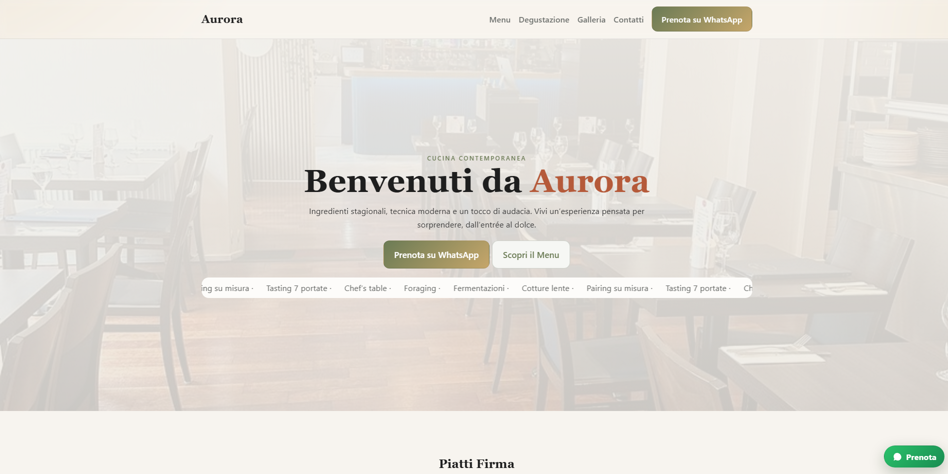 Sito ristorante